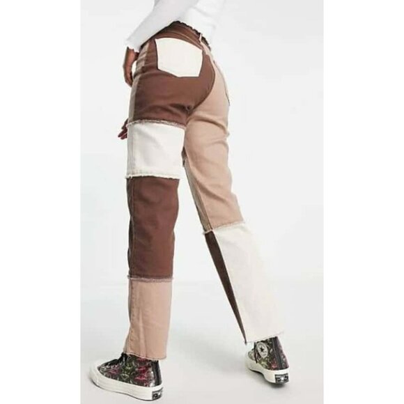 Hollister Women’s 27 Ultra High-Rise Dad Jeans Brown Beige Raw Edge - Picture 4 of 16